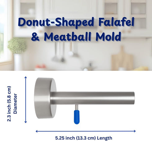 2.3") Falafel Maker Press Stainless Steel Syrian Type With Hole (Donut Shape) Premium Quality Kitchen Tool Meatball