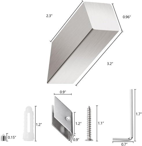 Towel Hooks Brushed Nickel Stainless Steel 2 Pack Heavy Duty Modern Wall Hooks Silver Robe Hook for Bathroom Livingroom Hotel Style Wall Mounted by NINETREX