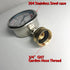 Stainless Steel 304 Liquid Filled Water Pressure Test Gauge - 0-220psi, 2-1/2" Dial Display, Oil Gauge with Female 3/4"