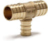 (Pack of 5) Efield 3/4" x 3/4" x 1/2" Pex Reducing Tee Brass Barb Crimp Fittings