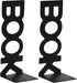 KiBcsLic 2X Heavy Duty Metal Bookends Non Skid Book Stoppers for Home Stationery Office Desk, Black