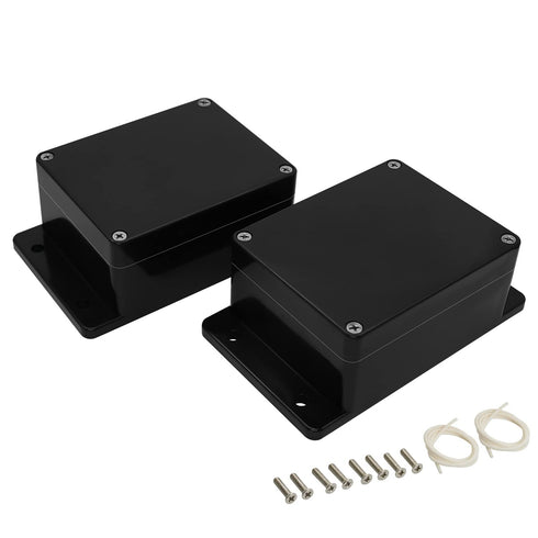 Junction Box IP65 Waterproof Dustproof ABS Plastic Electric Project Enclosure with Fixed Ear, Black, 4.5x3.5x2.2 inch