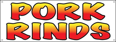 Generic 4LessCo 18x48 Inch PORK RINDS Vinyl Banner Sign with Grommets, wb, Small,