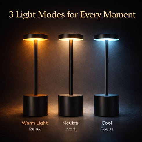 Lecordh 2 Pack, Dimming, Cordless Table Lamp Rechargeable LED Table Lamps with Touch Battery Operated Portable Lamps