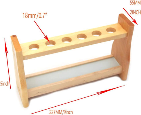 Wood Test Tube Rack Labs Premium Wooden Test Tube Rack Test Tube Holder 6 Tube Capacity (0.7" (18mm) Holes)