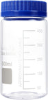 2 Pack 500 mL Wide Mouth Graduated Borosilicate Glass Bottle with GL70 Blue Polypropylene Screw Cap