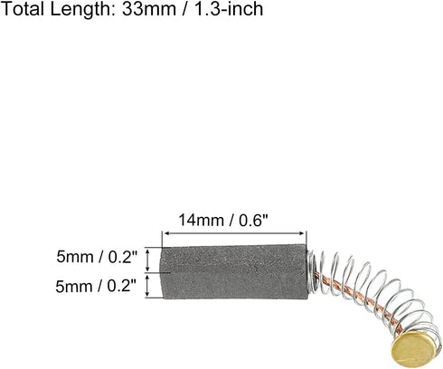 PATIKIL Carbon Brushes 0.6x0.2x0.2 Inch for Electric Motors Power Tool Angle Grinder Table Saw Spare Part Repair, 4 Pack