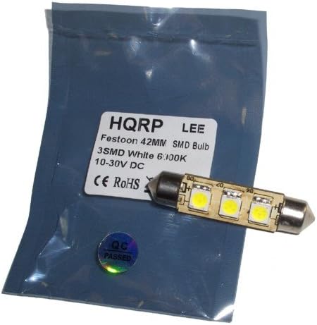 42mm 3 5050 Bulb 6000K 10-30V 0.66W 52 HQRP High Power LEDs SMD LED Festoon SMT Cool White DC Lumen plus Sun Meter