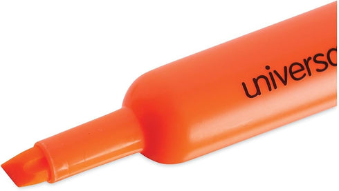 Universal 08863 Fluorescent Orange Desk Highlighter, Chisel Tip, Dozen