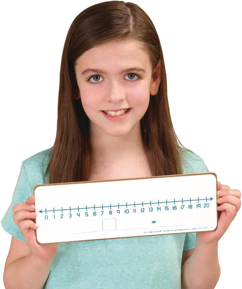 Really Good Stuff Number Line Dry Erase Boards – Two-Sided 0-10 and 0-20 Number Line, 12”x4” (Set of 6)