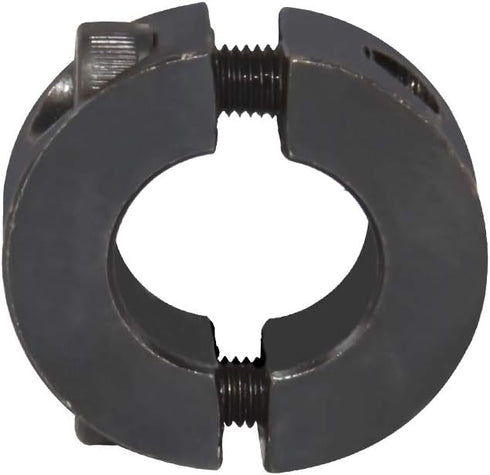 Two-Piece Clamping Collar, Carbon Steel with Black Oxide Plating, 7/8" Bore Size, Set Screw
