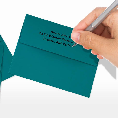 LUXPaper A2 Invitation Envelopes, Peel & Press, 4 3/8" x 5 3/4", Teal, 80lb Text, 50 Qty