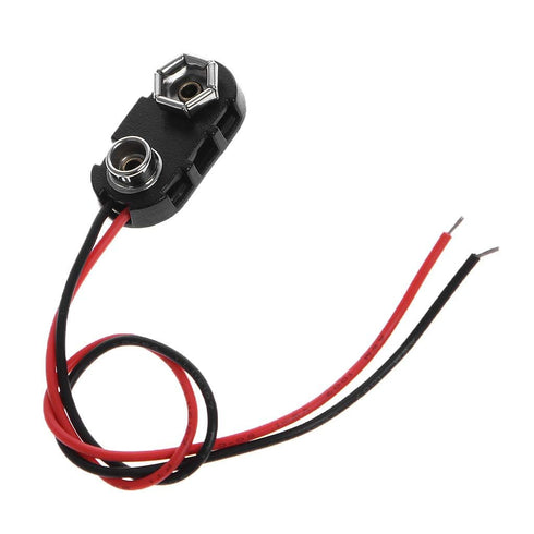 Black Red 9V Battery Clip Connector with Tinned Wire Leads, 150mm Outlets and Accessories