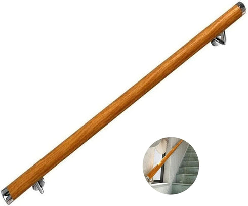 PAUANI Solid Wood Stairs Railing - 30-600cm Indoor Safety Non-Slip Handrails, Wall Mount