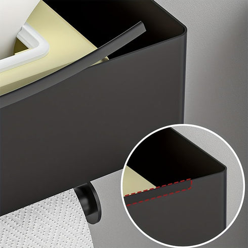 WeiLingBo Toilet Paper Holder with Shelf, Wipe Holder Flushable Wipes Dispenser, Toilet Paper Roll Dispenser with Lid