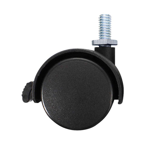 8 Pack Plastic Castor Replacement Wheel for Furniture, 1.5 Inch Diameter Black Small Threaded Caster Cabinet Wheel Office Furniture Desk Floor Swivel Plate Screw In Caster, 5/16" Threaded with Brake