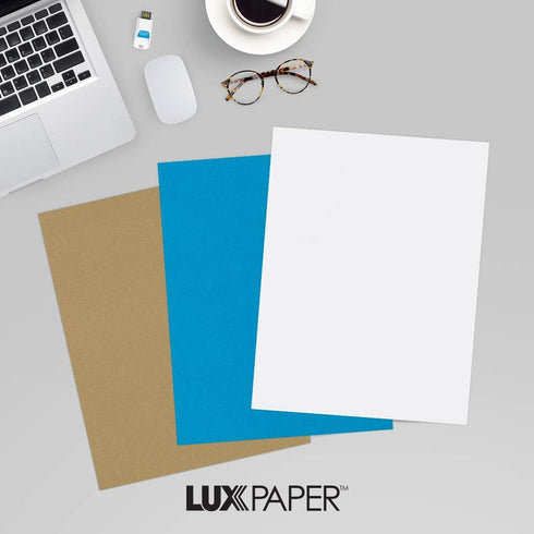 LUXPaper 8.5" x 11" Paper | Letter Size | White | 80lb. Text | 100% Recycled | 50 Sheets Quantity