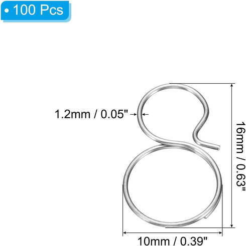 0.63x0.39 100Pcs PATIKIL Stainless Steel Chandelier Connector Pins, Chandelier Crystal Clips for Fastening Crystals