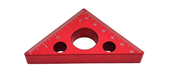 Aluminium Alloy Triangle Ruler, 45 Degree Carpentry Squares, Inch Metric Measuring Tools for Woodworking (Small)