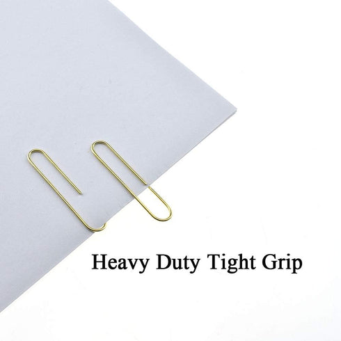 HAHIYO Large Paper Clips, 70 Pack, 2 inches Length, Heavy Duty Tight Grip, Rust Proof Reusable Metal Bright Gold