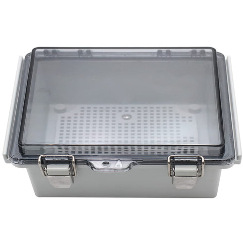 MAKERELE Waterproof ABS Plastic Electrical Boxes, Hinged Shell Outdoor Project Enclosure with Transparent Cover
