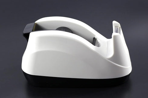 Heavy Base Nonskid Desk Tape Dispenser, One-Hand Dispensing, White (2 Pack)