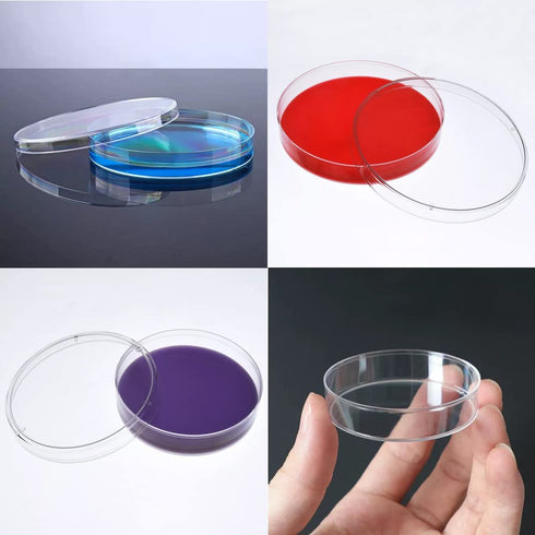 20 Pcs Plastic Petri Dishes with Lids, 60x15mm Sterile Culture Dishes