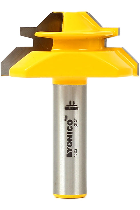 YONICO 45 Degree Lock Miter Router Bit for Up to 3/4-Inch Stock 1/2-Inch Shank 15127