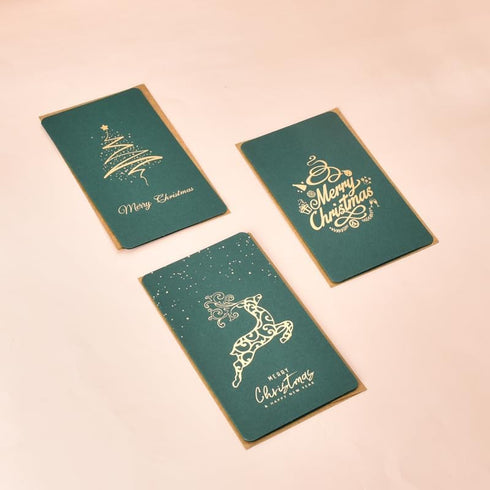YangQian 3Pcs Christmas Cards with Envelopes Blank Inside Merry Christmas Gift Card Money Holders Christmas Greeting