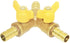 Beduan 3 Way Shut Off Ball Valve, 3/8" Hose Barb, Brass Y Shaped Valve with 2 Switches