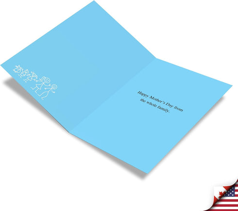 NobleWorks - 1 Happy Mother's Day Card, Funny Cartoon Humor, Mom Greetings with Envelope, Those Families 0202