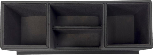 UnionBasic Leather Desk Organizer, Multi-compartment Pen Holder, Gray