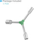 Y-Shaped 3 Way Socket Wrench, 12mm 14mm 17mm, 4-inch Length, CR-V Hex Spanner Repair Tool, 1-Piece