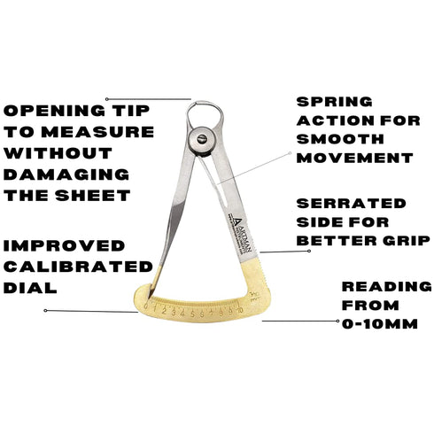 Dental Wax Caliper to Measure Wax Sheet Thickness from 0-10mm, for Rubber, Metal, or Leather Sheets by ARTMAN