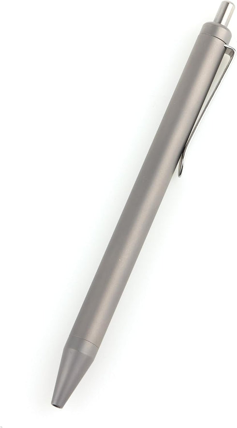 Titanium Push Ballpoint Pen 5.31", Compact Pocket Pen with Clip to Retract Refill for Everyday Carry