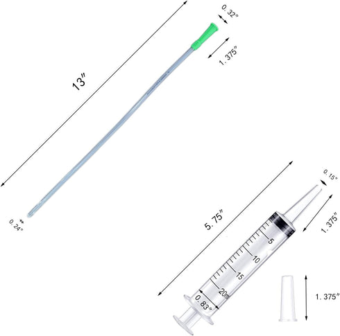 4pcs 20ml Plastic Syringes with 1pc 13inch Plastic Tubing, Syringe for Liquid in Scientific Lab