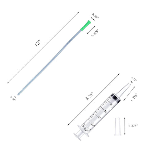 10pcs 20ml Plastic Syringes with 4pcs 13inch Tubing, Syringe for Liquid in Scientific Lab, Pet Feeding, Craft Making