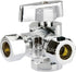 EZ-Fluid 1/2" Fip X 3/8" Comp X 3/8" Comp Heavy Duty Chrome Brass Angle Stop Valve, Water Shut Off Ball Valve (1)