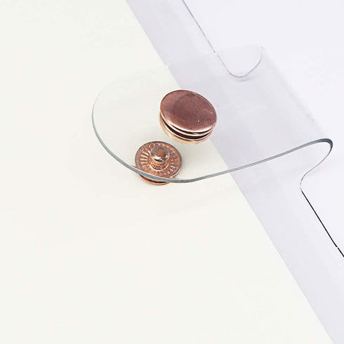 Clear A5 Binder, Rose Gold, 6 Ring Budget Binders, Snap Button Closure, Soft PVC Notebook Protector