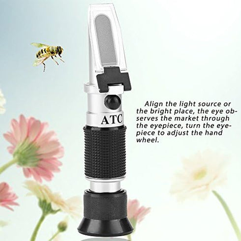 ViaGasaFamido Beekeeping Tools Honey Refractometer, 58-90% Sugar Content Meter for Honey and Maple Syrup
