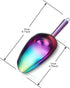 Berglander Stainless Steel Rainbow Ice Scoop, 6 OZ Titanium Colorful Plating Metal Ice Scooper for Kitchen Bar