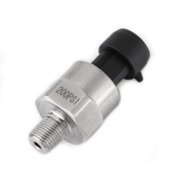 Pressure Transducer Sender Sensor for Oil Fuel Air Water, Stainless Steel 1/8"NPT Thread (200 PSI)