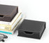luzen Square PU Leather Self-Stick Note Pad Holder Box, Desktop Sticky Notes Box for Home Office, Black
