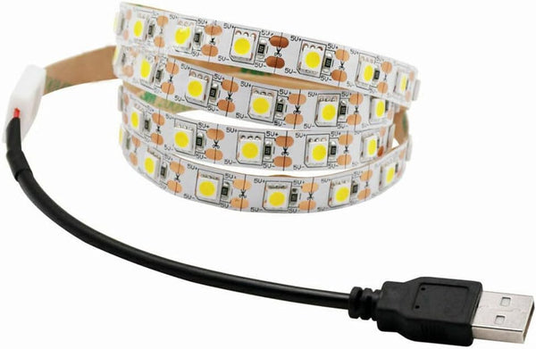 ausuky 5V USB LED Strip Light White TV Backlight Lamp Self Adhesive Flexible