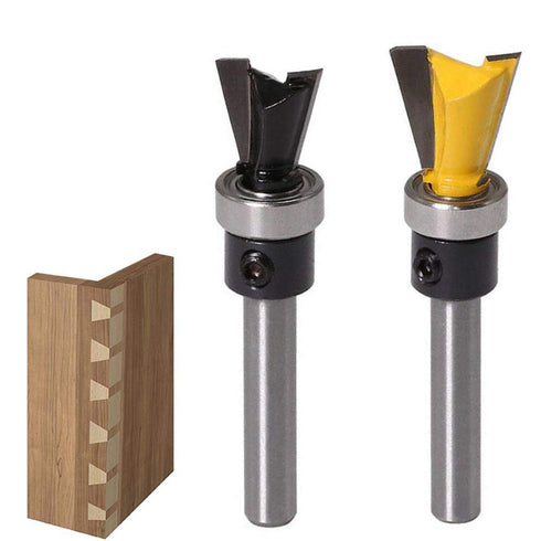 Wolfride 2Pcs Dovetail Router Bits, 1/4 Inch Shank Dovetail Joint Router Bit Set