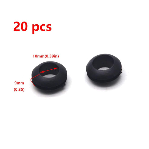 Antrader Rubber Grommet Kit, Outlet Loop Guard Ring for Wire, Cable and Plug, 10mm Inner Dia Black, 20Pcs