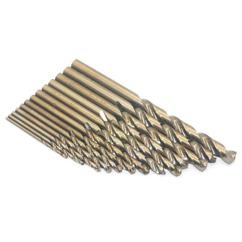 M35 Cobalt Drill Bit Set, 13-Piece Assortment for Hard Metals, Stainless Steel, and Cast Iron, Exceptional Heat