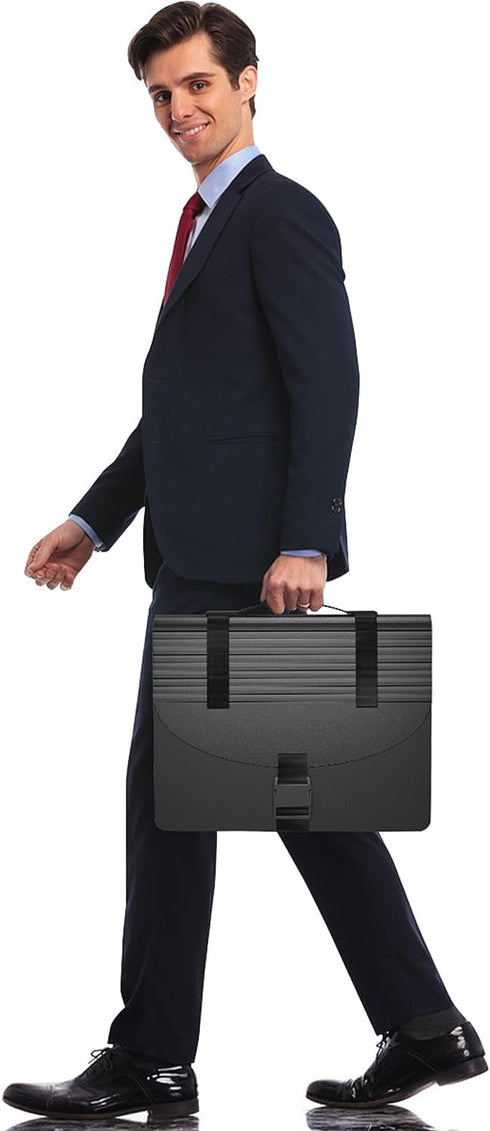Expanding File Folders with Handle, Accordion File Organizer, 13 Expandable Pockets, A4/Letter Size Document Organizer