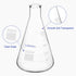 Glass Narrow Mouth Erlenmeyer Flask, 2 L Borosilicate Glass Heavy Wall Flask with Heavy Duty Rim