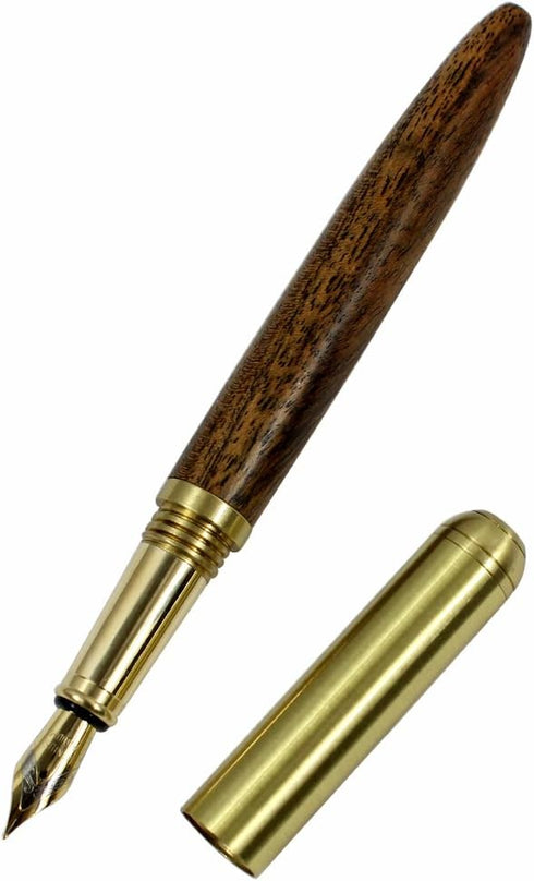 High Grade Wooden Fountain Pen - Brown Wood, 0.7mm, Business Office Supplies, Handcrafted